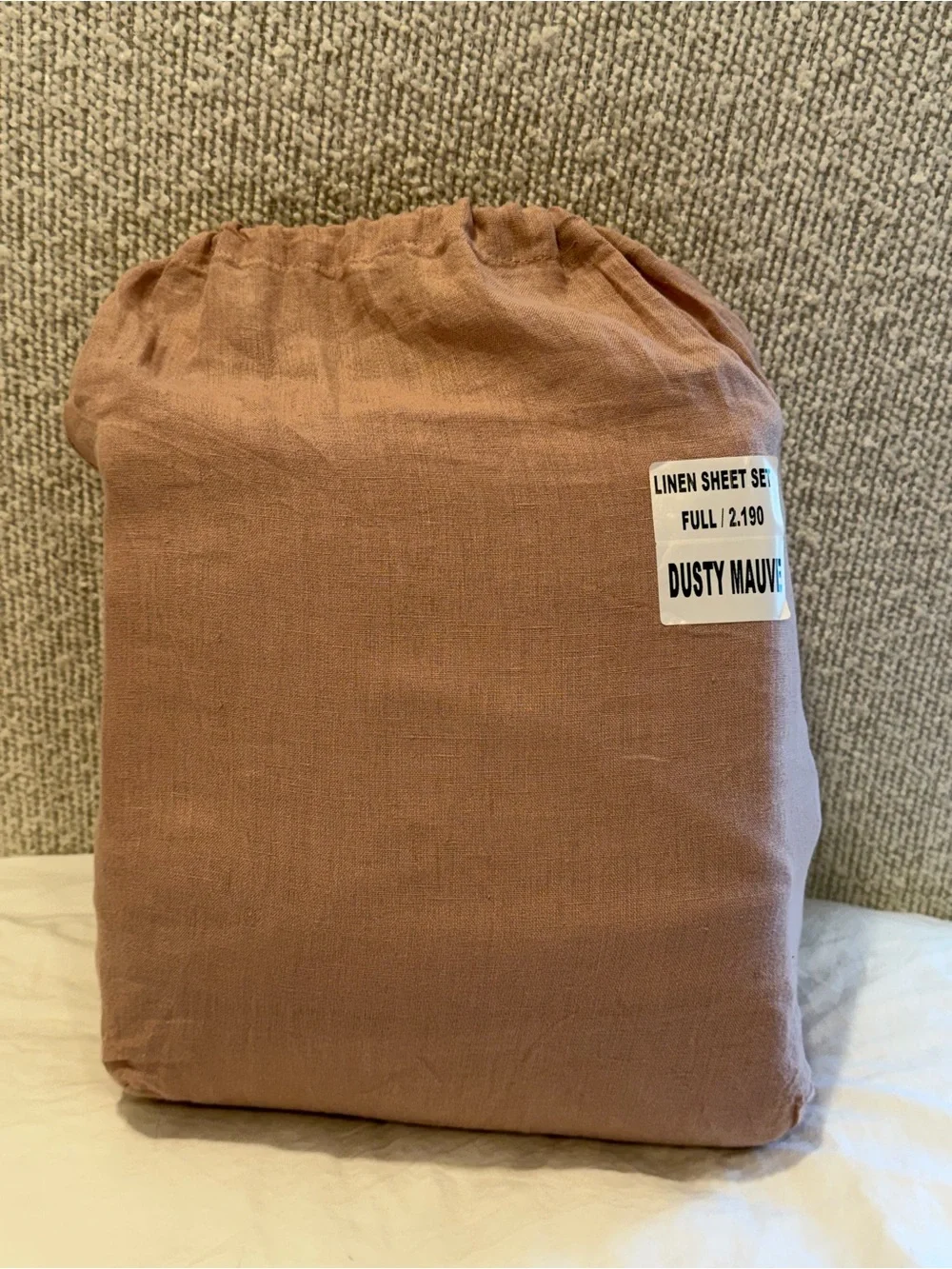 Quince European Linen Sheet Set Dusty Mauve Full